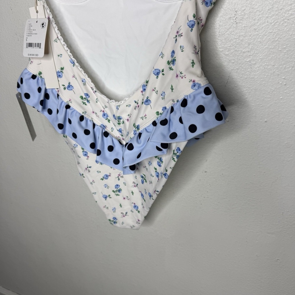New Free People For Love And Lemons Mina One Piece Swimsuit Floral Women's Small - Picture 6 of 10